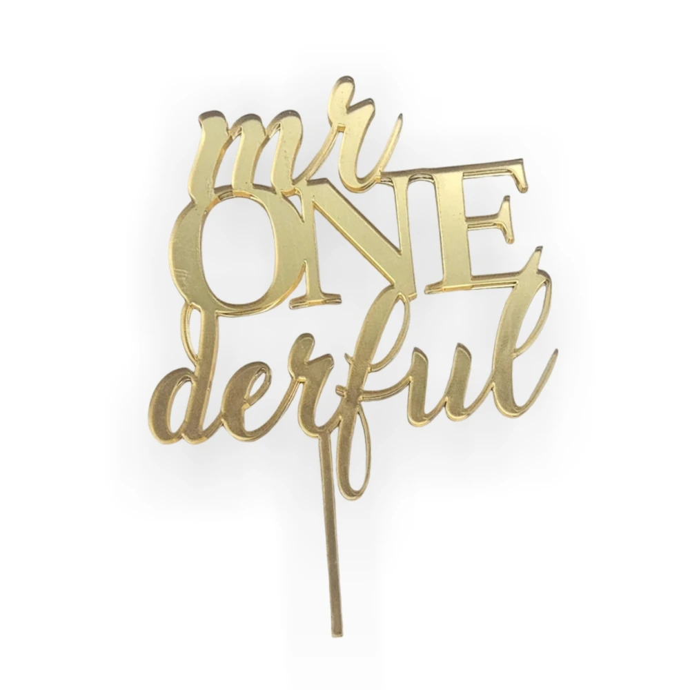 Personalized Mr Wonderful Acrylic Cake Topper